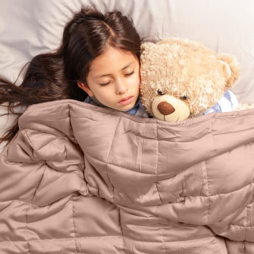 Image of Luna Luxe Cotton Weighted Blankets for Kids & Adults - Soft Blanket Back to School Dorm Room Essentials - 100% Oeko-Tex All-Season Travel