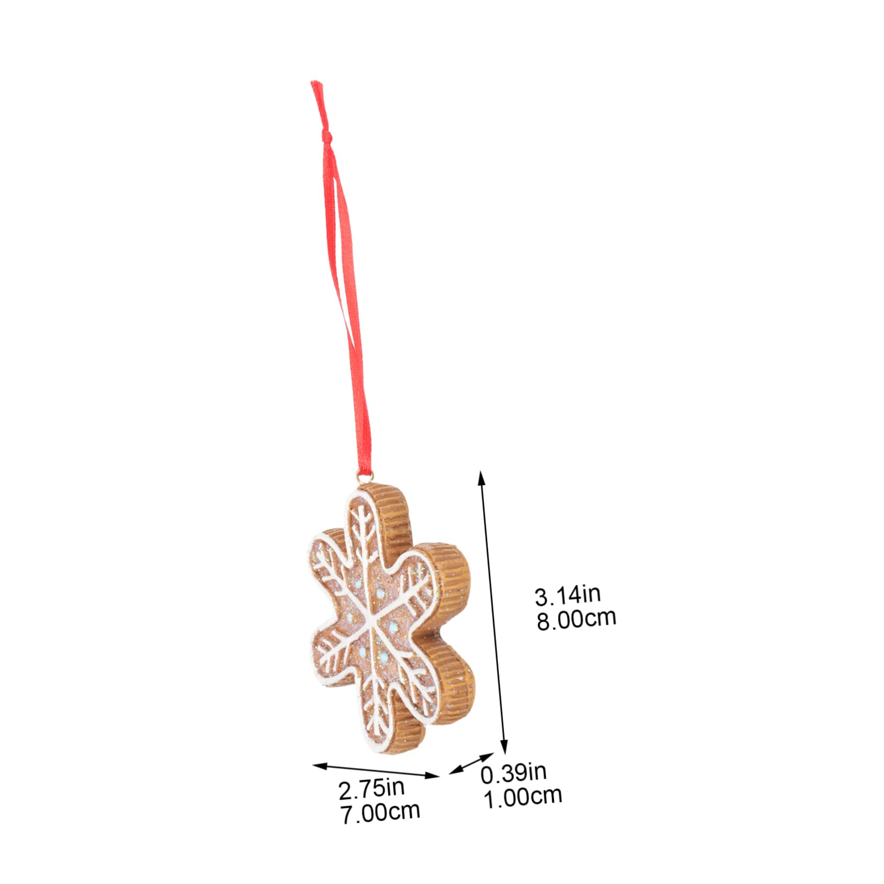 IMIKEYA 4 Stück Christbaumschmuck Weihnachtsbaum Hängende Dekoration Weihnachtsbaum-Lebkuchen Weihnachten Hängende Schneeflocke Lebkuchenplätzchenverzierungen Minifiguren Harz Light Brown