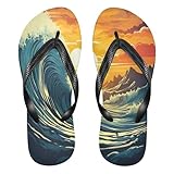 Blueangle Surfer Riding Waves Flip Flop Sandal Men's and Women's Summer Sandal | Beach & Water Shoes（968）