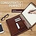 Premium Maruse Leather Portfolio Padfolio - Executive Folio for Men and Women with Zipper, Folio Document Organizer, Laptop Sleeve, iPad Case and Folder - Made in Italy, Brown