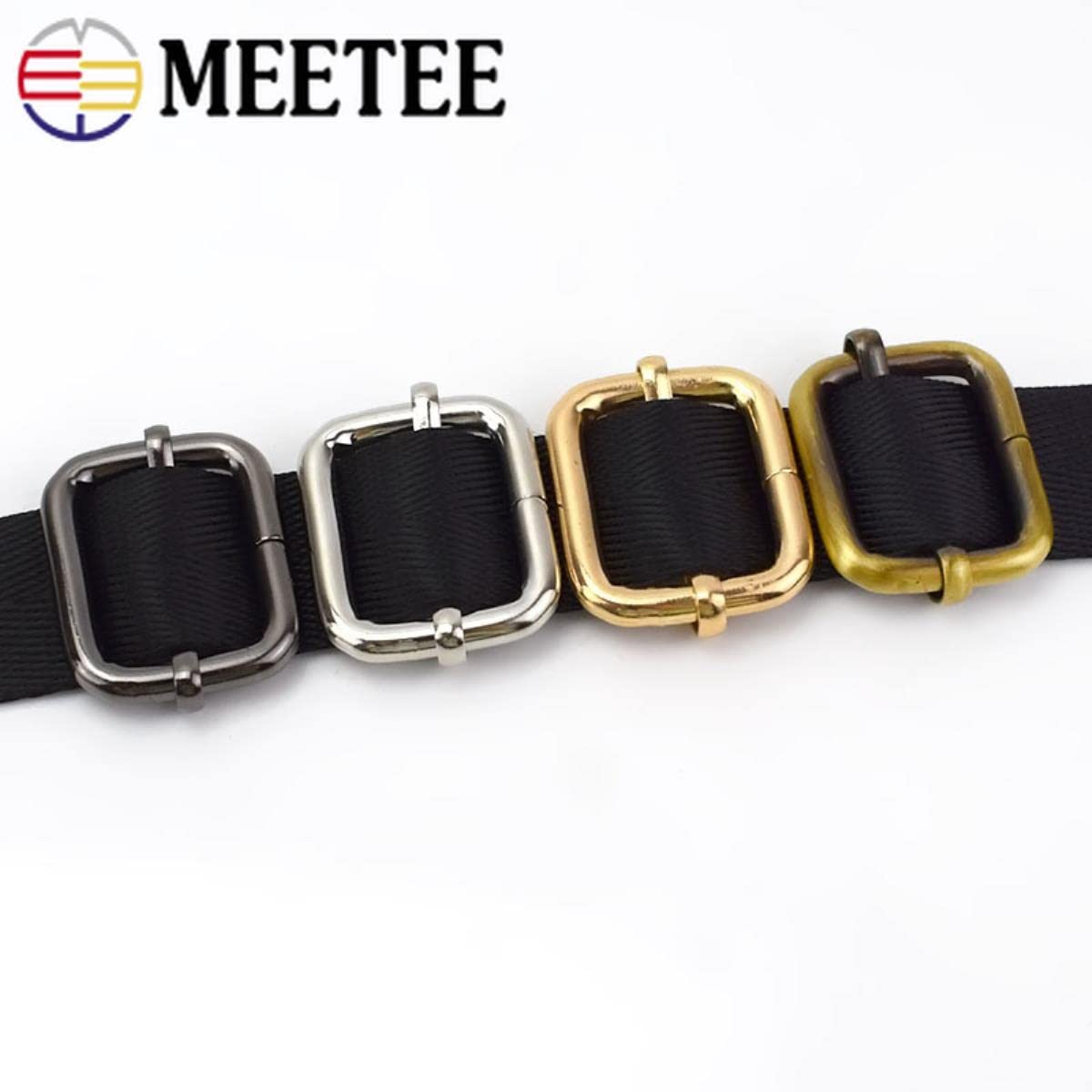 10 fibbie in metallo da 13 a 50 mm, chiusura a rullo regolabile per borsa cinturino fibbia per cintura accessorio hardware-38 mm, colorato