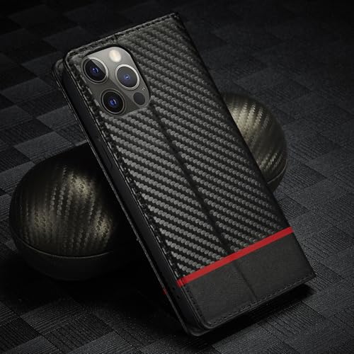 Étui iPhone 15 Pro Max portefeuille clapet protection cuir noir