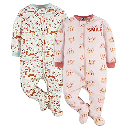 Image of Gerber Baby Girls' 2-Pack Sleep 'N Play