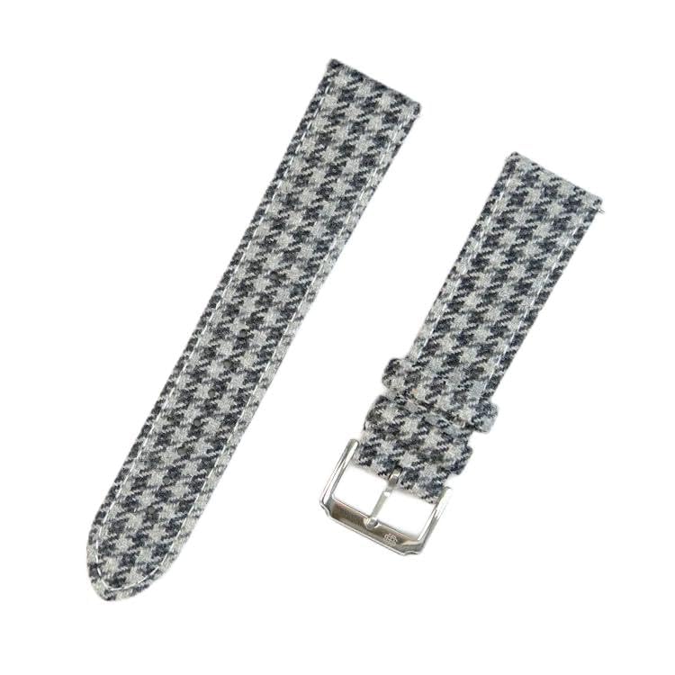 - Blue Windsor Houndstooth Watch Bands, Merino Wool Fabric, Premium Italian Full Grain Leather Back, Quick Release for Men, Luxury Best Classic Straps- 20MM, 22MM