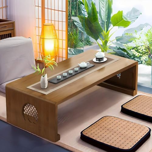 Amazon.com: Japanese Table for Floor Sitting Dining, Low Table for ...
