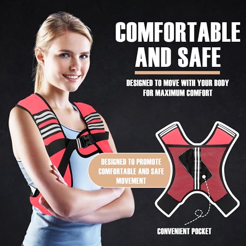 Image of NATURELUX Weighted Vest Men or Women - 5 /10 /15 /20 /25 /30lbs Weights with Reflective Stripe, Weighted Vest for Workout Equipment for Strength Training Running - Walking Weight Loss
