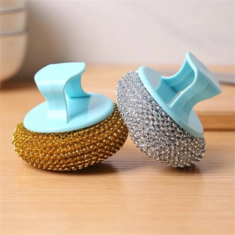 Adhvik Steel Wool Sponge Scrubber with Grip Handle for Cleaning - Kitchen Cleaning Tool for Pots, Pans, Ovens, Oven Racks, Sinks, Baking Trays, Grills (Pack of 2) (B0CY2HK7NW) Amazon Price History, Amazon Price Tracker
