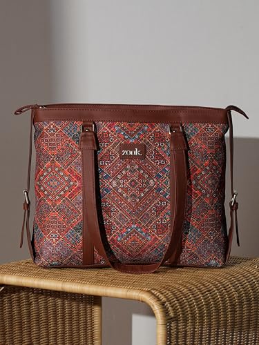 Image of ZOUK Office Bag | Stylish Bags for Office Use | Laptop Bag 15.6 inch | Stylish Tote for Office Use | Purse for Women | Vegan Leather Handbag | Daily & Travel Use