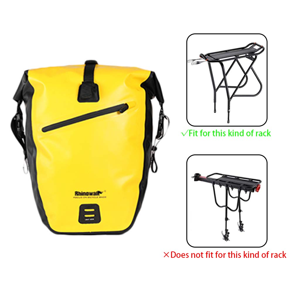 Rhinowalk Sakwa rowerowa, wodoszczelna, na bagażnik rowerowy, 25-27 l, torba podsiodłowa na laptopa, profesjonalne akcesoria rowerowe (2 w 1)