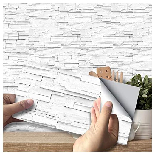 Soekodu Azulejos Adhesivos Cocina, Pegatinas de Pared Impermeables Autoadhesivas Pegatinas de Azulejos Pegatinas de Vinilo DIY Calcomanías de Azulejos para Cocina Baño Decoración (D-27PCS,20 x 10 cm)