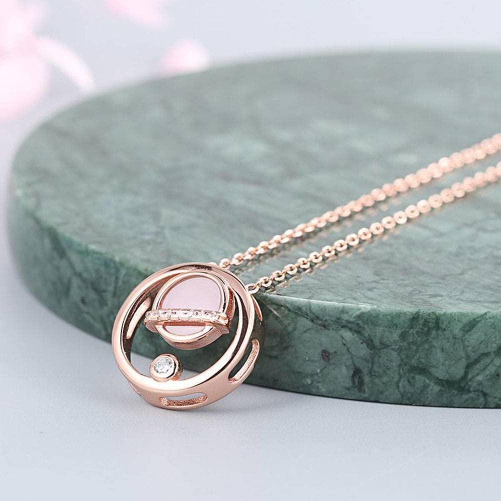 Collana e Versatile Catena di clavicole con zircone per Studentesse gioielleria Rosa d'oro