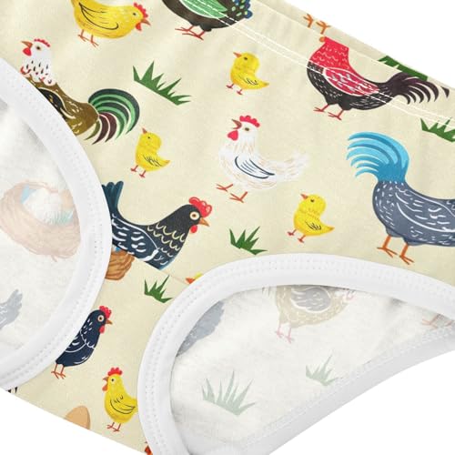 Joisal Cotton Girls Underwear Toddlers Cute Farm Chickens Yellow Panties for Girl Fancy Briefs Underpants 2t4