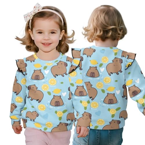 Kid Girls Clothes - 2Piece Capybara Tops and Leggings Pants Long Sleeve Sweatshirts Pants Fall Outfits,4-8Years3