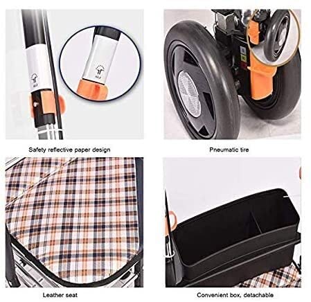 YAOJIA einkaufstrolley klappbar Faltender Einkaufswagen Ten-Rädern, Haushaltsrollstuhl mit Shopping-Trolley-Klettern… – Bild 7