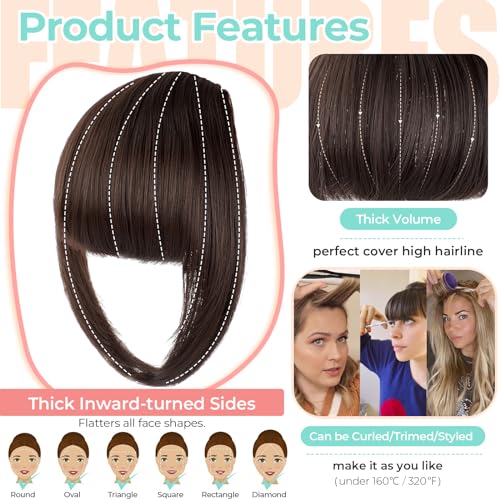 Cephermer Clip In Bangs, Synthetic French Bangs Hair Clip thumb #2