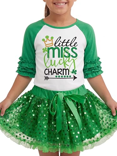 Image of Girls 2 Piece Ruffled Sleeve Tulle Kids Toddler Skirt Set Dress Outfit