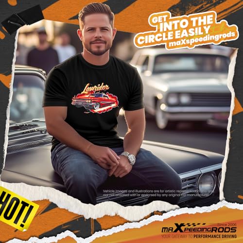 maXpeedingrods Cool Graphic T-Shirt for Lowrider Funny Racing Shirt Unique Graphic Muscle Car Tee4