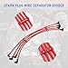 JDMSPEED Engine Spark Plug Wire Separator Divider 8mm 9mm 10mm Red 12pcs Replacement for 8 Cylinder Vehicles Racing Car