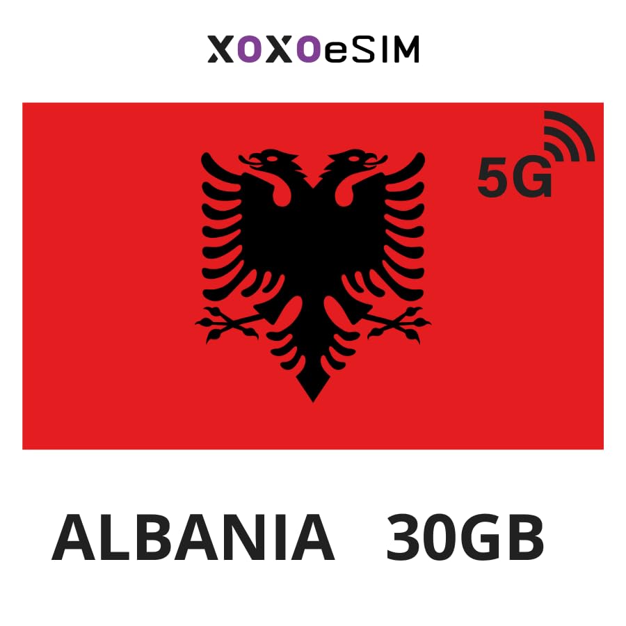 eSIM Albanie 30Go internet idéal pour road-trip et vacances sans inscription