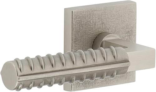 Viaggio 624397 Palanca de armadura Contempo de lino cromado brillante con roseta de lino para zurdos, respaldo de privacidad 2-34"