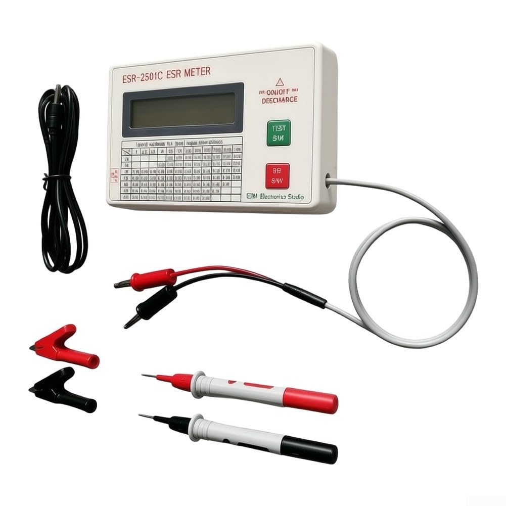 ESR2501C Kondensator Tester LCR-Messgerät mit TFT Display für ESR DCR Messung Elektronik Bauteile Prüfung 125x80mm