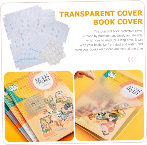 Image of Parssufy Transparent Paper Sticker Book Cover Film Clear Matte for Craft 10Pcs,Waterproof School Textbook Protective Case Cover Can Be Cut Self-Adhesive Book Cover (47 x 34 cm, A-4 Size) (10)