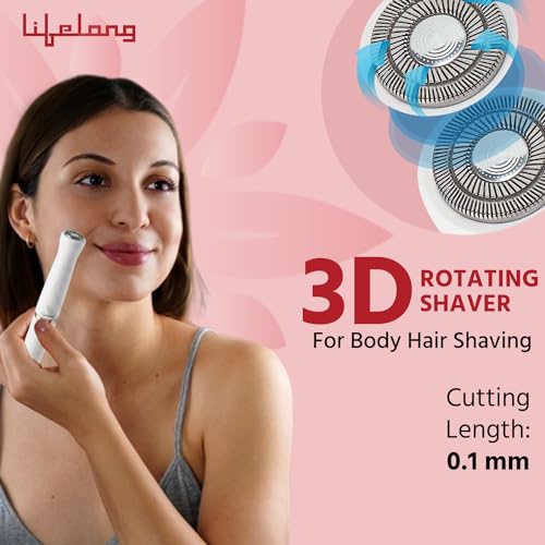 Lifelong Battery Powered LLPCW30 Rechargeable Eyebrow, Underarms And Bikini Trimmer for Women (White) - 1 Hour Runtime (1 Year Warranty) - Image 3