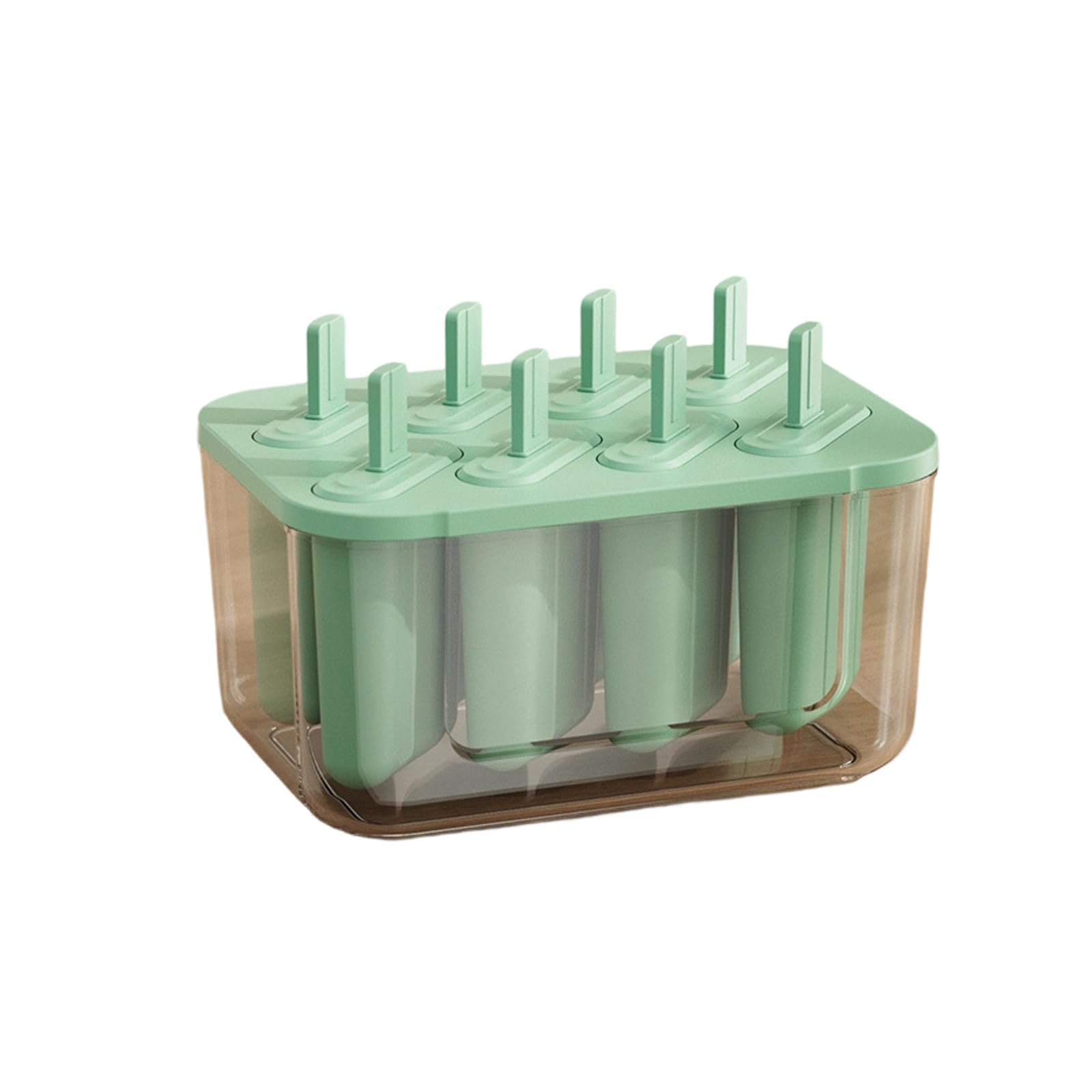 Btgghytr Practical Multi Cavity Ice Lolly Tray Large Capacity 8 Compartment Popsicles Maker with Leakproof Lid Popsicles Mold