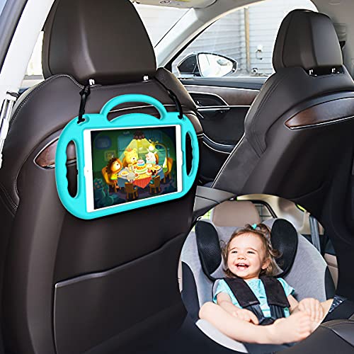 Image of SUPLIK Kids Case for iPad 9th /8th /7th Generation (10.2 inch, 2021 /2020 /2019), iPad 10.2 inch Kidproof Case with Shoulder Strap Handle Stand for Apple iPad 7 /8 /9 Gen, Cyan