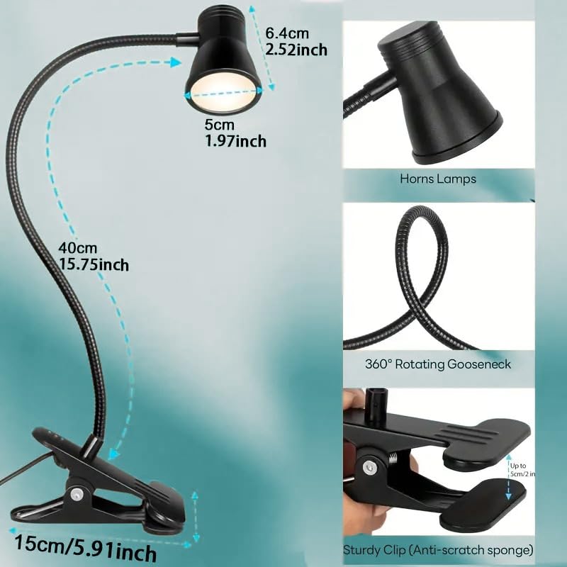 USB LED Desk Lamp Clip On Light - Image 2