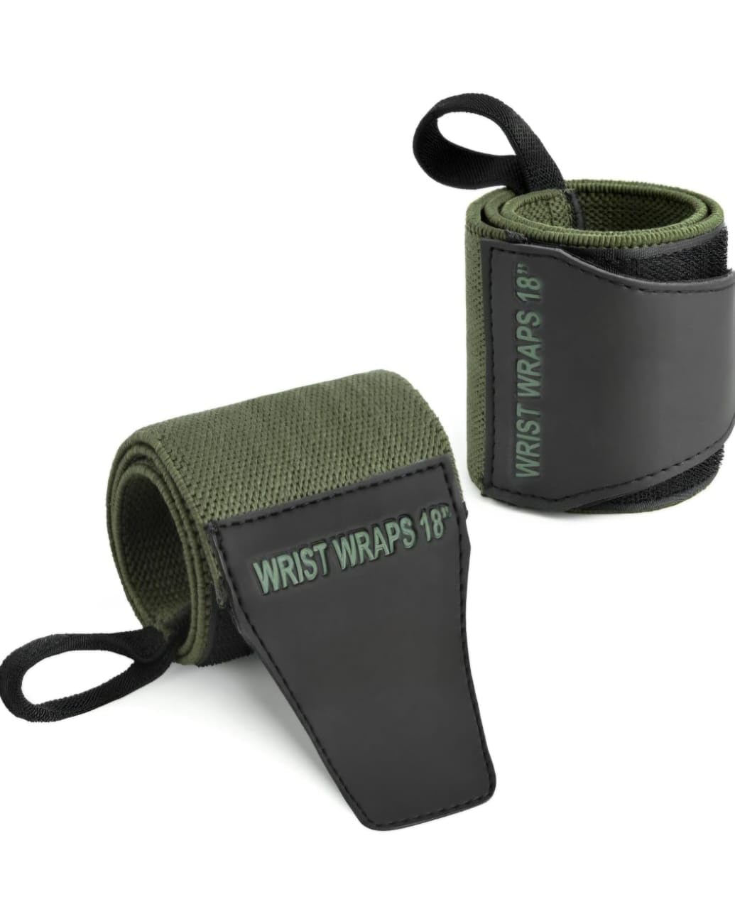 XTRON Weight Lifting Wrist Wrap with Thumb Support, Adjustable Wrist Wrap, for Gym Workout, Strength Fitness Exercise, Accessories for Men & Women, Pack of 2 Free Size (Elastic Wrist DX053) Black Grey (Army Green)-image-0
