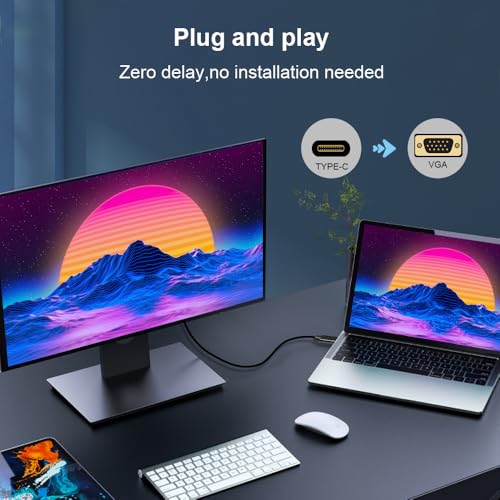 Cable USB C a VGA de 10 pies para MacBook Pro y iPhone 15 6