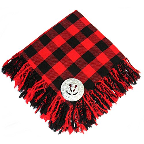 Tartanista Mens Scottish Tartan Kilt Fly Plaid with Thistle Brooch Rob Roy McGregor