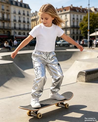 Image of SANGTREE Girls' 2 Piece Outfits T-Shirt and Drawstring Cargo Jogger Pants Clothing Set, 4-14 Years