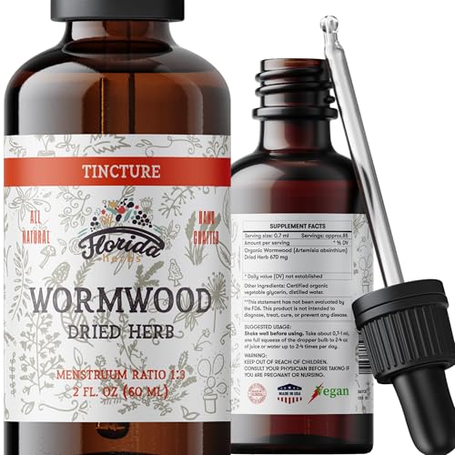 Wormwood Organic Tincture - Natural Intestinal Cleanse and Digestive Cleanse Supplement - Wormwood Herb Extract for Detox - Made in USA - 2 Fl Oz (Wormwood - 2 Fl Oz)