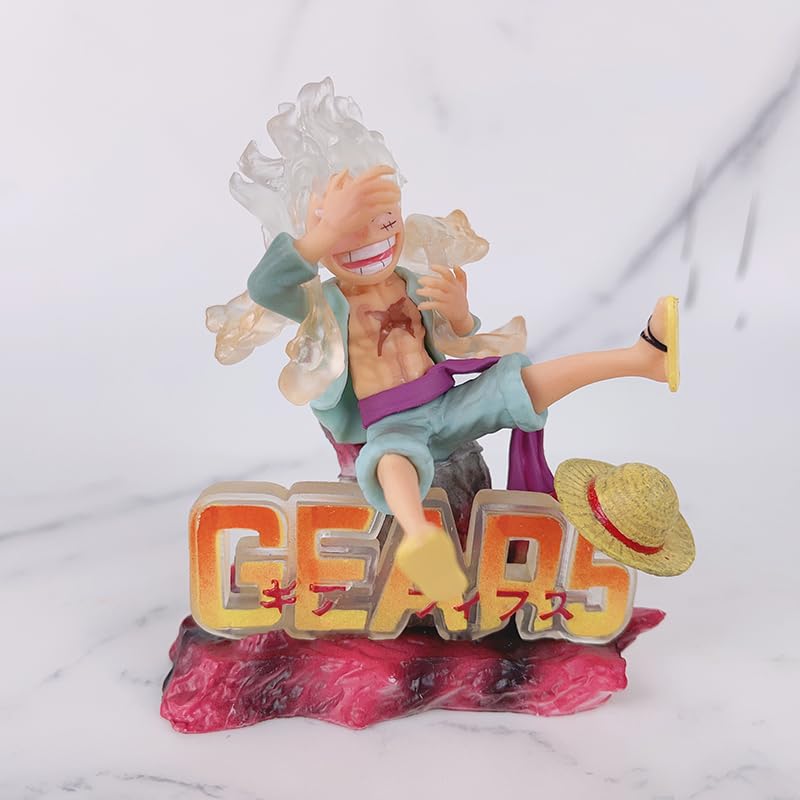 Image of Luffy Gear 5 Action Figure- Miniature Toy Figure (Doll) Special Edition for Car Dashboard, Decoration, Cake, Office Desk & Study Table (Pack of 1) (Height- 10.5cm)