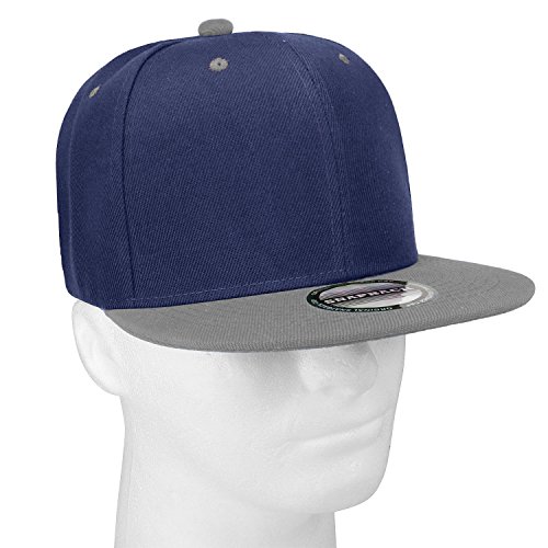 Image of Classic Snapback Hat Cap Hip Hop Style Flat Bill Blank Solid Color Adjustable Size