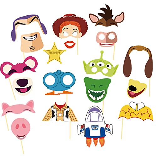 25PCS Toy Story Party Photo Booth PropsToy Story Party Photo Booth Props for Kids Birthday Toy Story Party Supplies