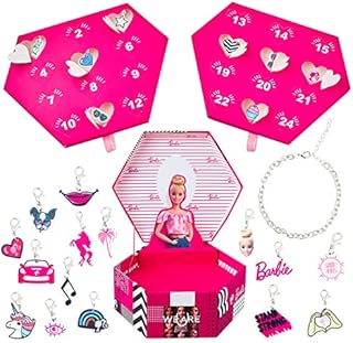 Barbie Advent Calendar 2022 Jewellery Box Advent Calendar For Girls with Bracelet and Charms, Barbie Gifts for Girls