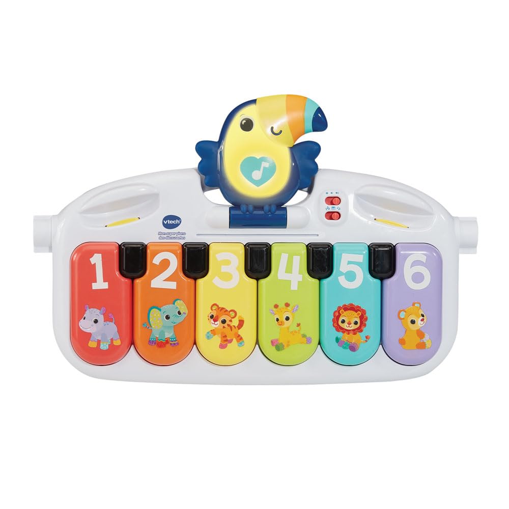 Piano Jouet électronique – Dès 18 Mois – 3 Sons (piano, Xylophone, Violon) – 5 Partitions – LED