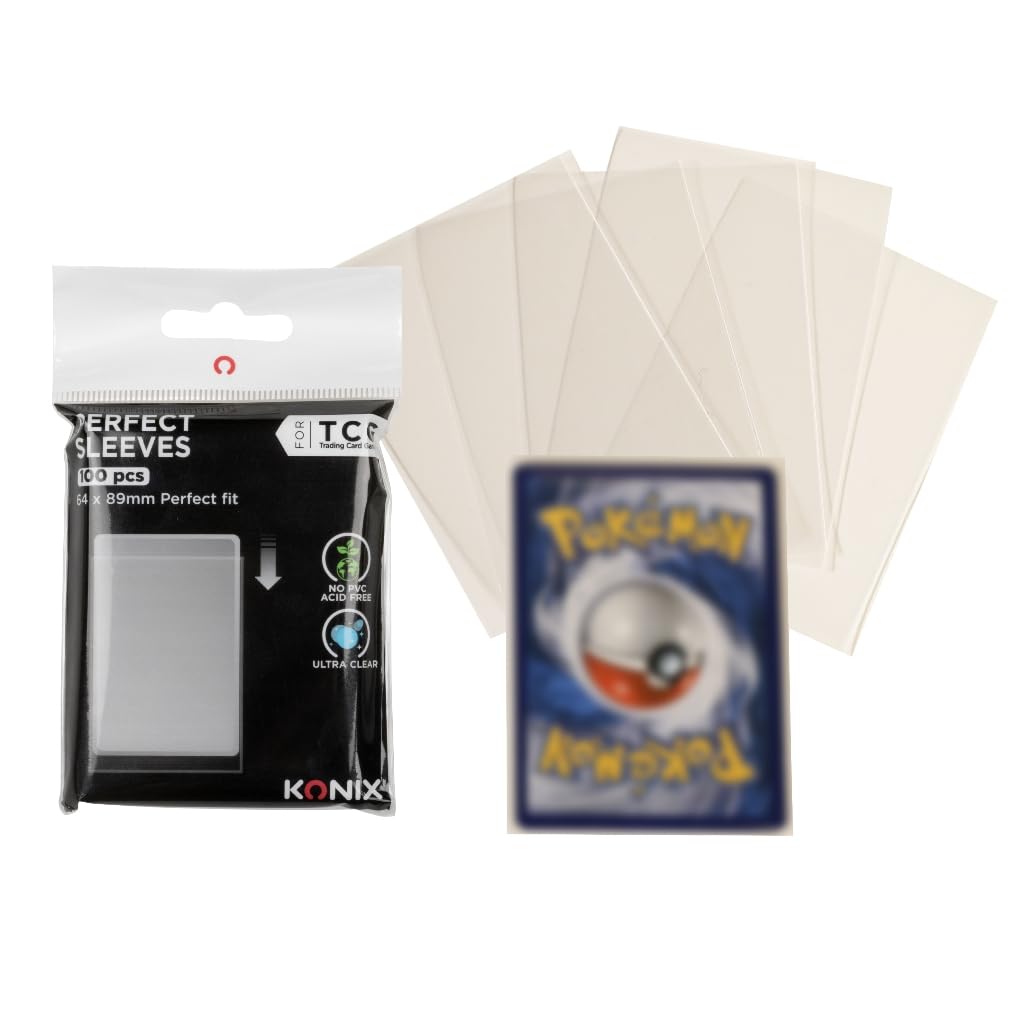 64 x 89 card sleeves Konix Card Protector Perfect Sleeves 64 x 89 mm - 100 Sleeves - Compatible  with Lorcana, Magic The Gathering, Pokemon - Plastic - Transparent: Buy  Online at Best Price in UAE