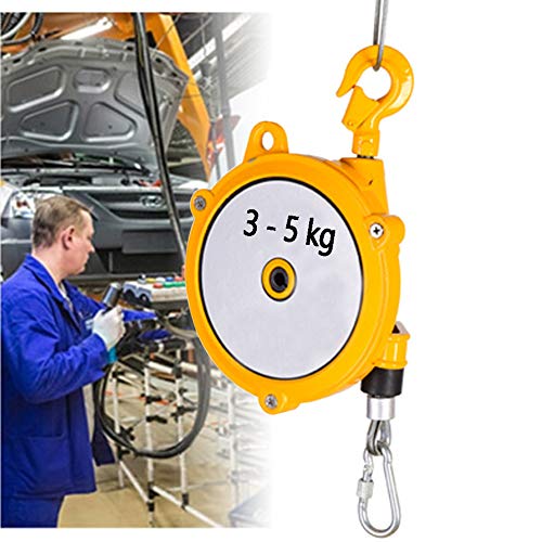 DJFKDYHPE Spring Balancer Tool, Spring Balancer Retractable, Self-Locking Tool Balancer with Wire Rope for Assembly-Line, Easy to Adjust Tension, Industrial Grade Hand Tool(3 to 5kg)
