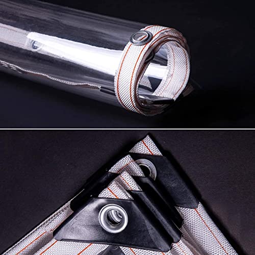 WZYJLyds Transparent PVC Tarpaulin Pergola Waterproof Side Panels Outdoor Plastic Curtain with Eyelets for Gardens, Pavilions, Terraces, Greenhouses - Image 5