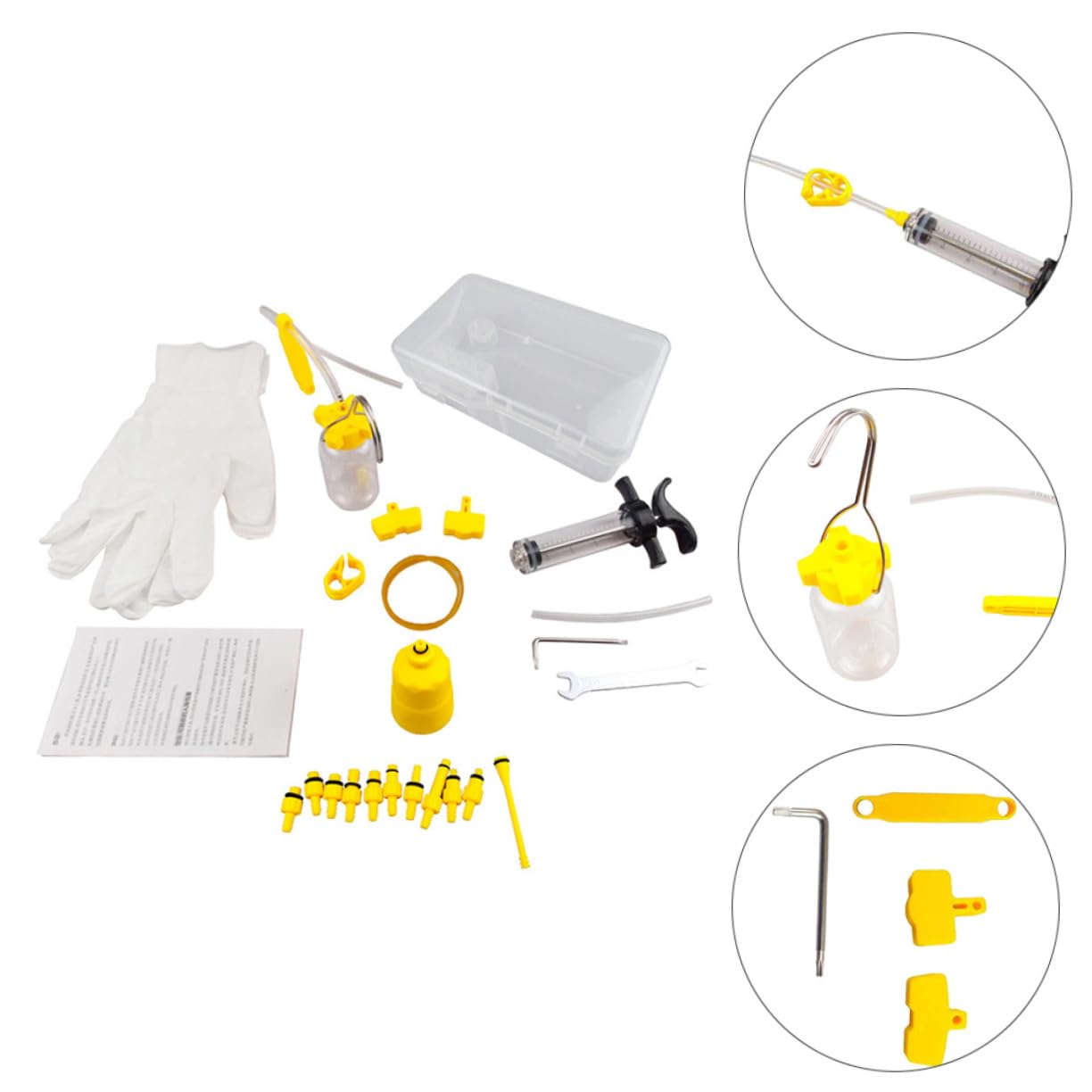 Happyyami 1Set Mountain Bike Brake Bleed Kit Durable Oil Refill Tool for Essential Brake Oil Bleed Kit for Hydraulic Disc Brakes Professional Maintenance