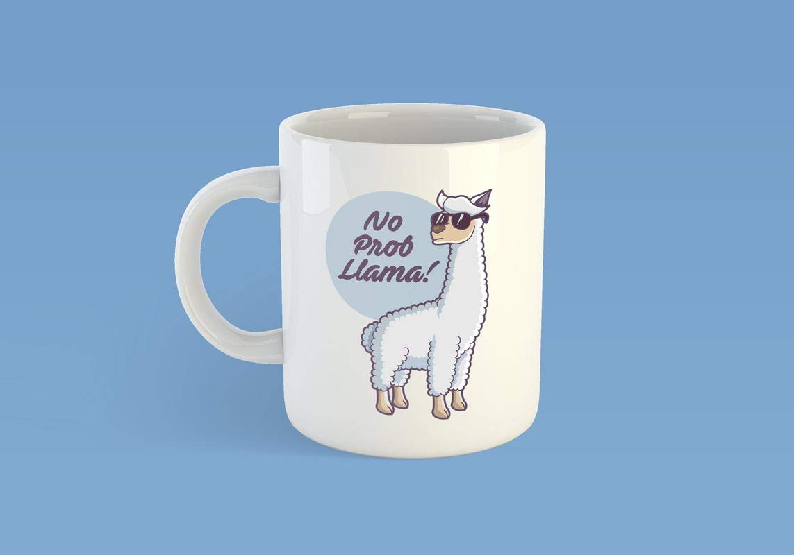 No Prob Llama Funny Coffee Mug | Cool Llama Mug | 11-Ounce Ceramic Mug | CM1059