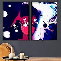 2 Piece Framed Canvas Wall Art Organic Fluids Canvas Prints Home Artwork Decoration for Living Room,Bedroom - 16