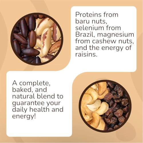 Image of Organic Trail Mix Nuts & Raisins 7oz - Brazil Nuts, Cashews, Baru Nuts & Raisins - Gluten Free, Non-GMO, Vegan, Healthy Snack - Forest Up