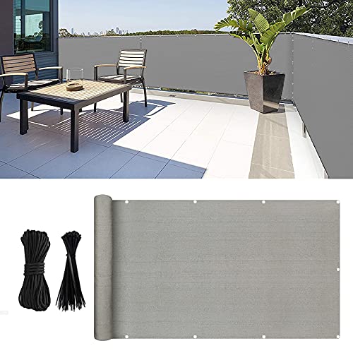 Adyic Balcony Privacy Screen Cover, Fence Mesh Windscreen For Porch Deck, Uv Protection Weather-Resistant With 24 Cable Ties, Outdoor, Backyard, Patio, Balcony, Apartment Railings (3'X16.4', Grey) #TOP7