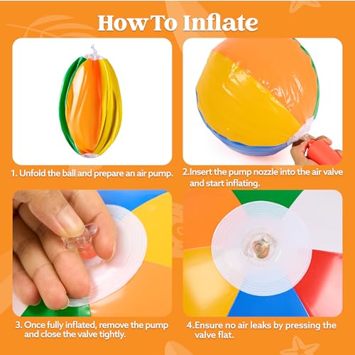 JOYIN Regenbogen Strand Bälle (12 Pack), 30 cm aufblasbare Schwimmbad Spielzeug für Sommer Wasser Spiele Kinder 12 Zoll