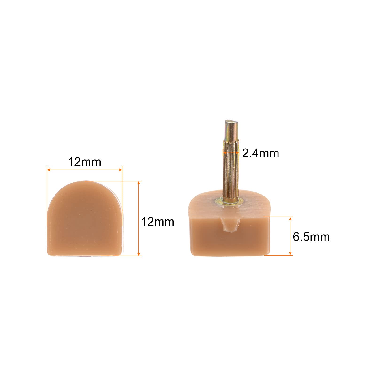 sourcing map Tapas de Tacón Alto de TPU para Mujer 5 Pares, Clavijas de Tacón Alto Zapato de 2,4mm, Tapones de Reemplazo en Forma de U 12x12mm para Reparación Zapatos, Beige